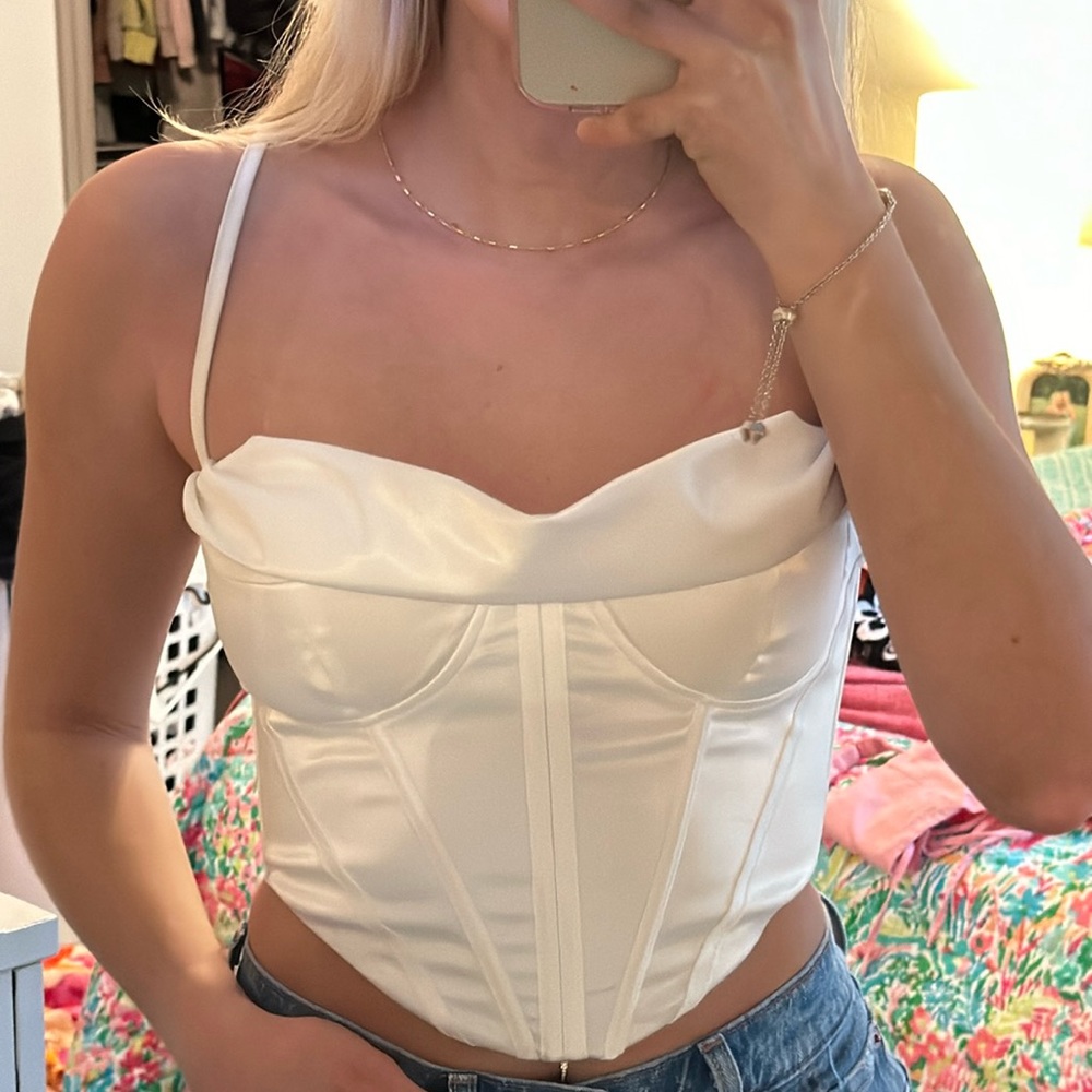 White corset top